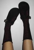 Scalloped Glitter Socks Rouge